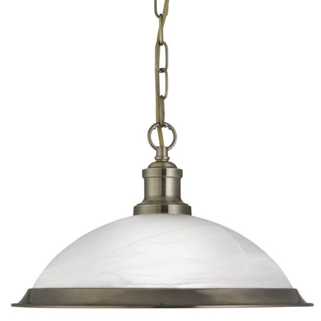 Searchlight 1591AB Bistro Ceiling Pendant Light in Antique Brass