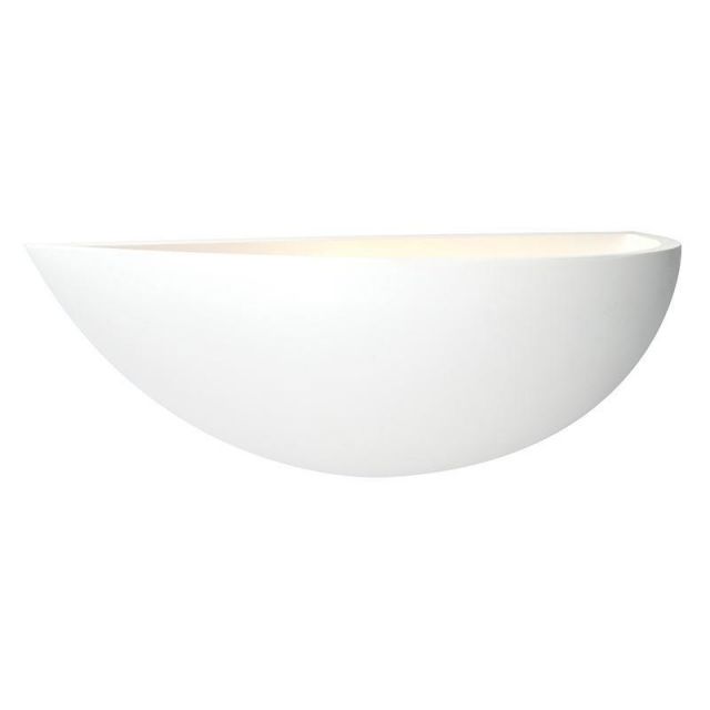 Saxby 10401 Mini Crescent White Plaster Wall Light