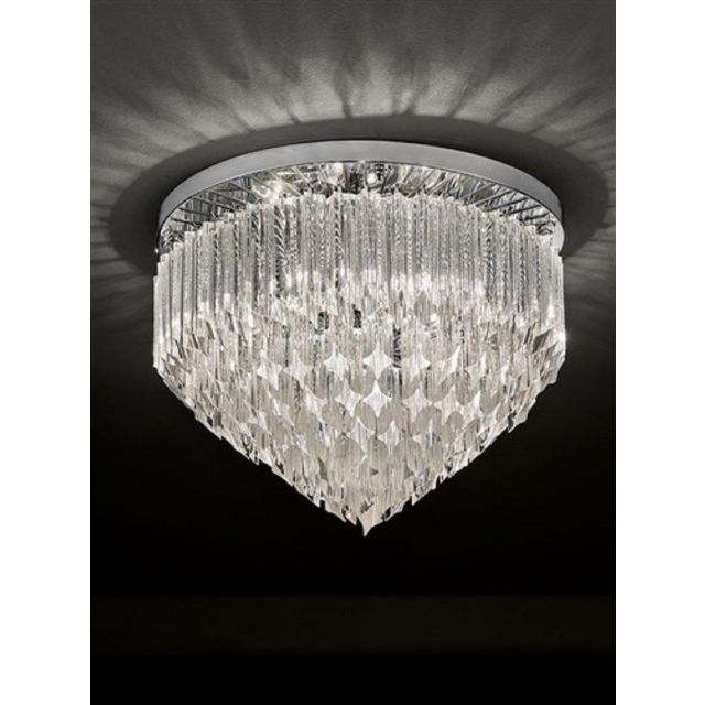 F2268/6 6 Light Crystal Flush Ceiling Lamp
