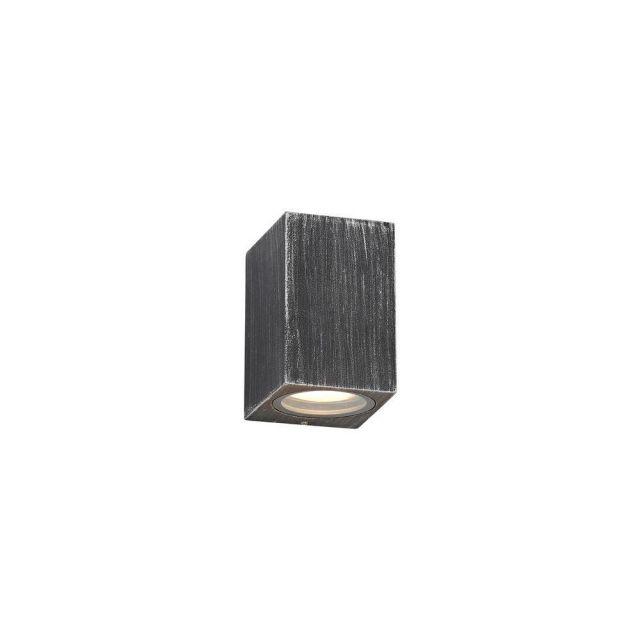 Poole 1 Light Rectangular Outdoor Wall Light In Black And Silver