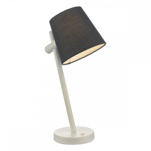 BEU4123 Beula Table Lamp In White With Blue Cotton Shade