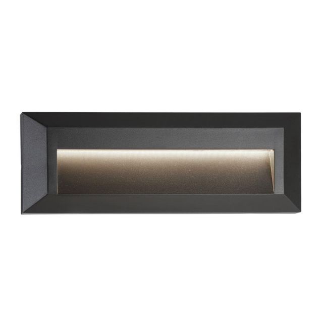 Searchlight 8732GY Ankle Rectangular Recessed Outdoor Wall Light With Curve In Grey-Length: 2280mm