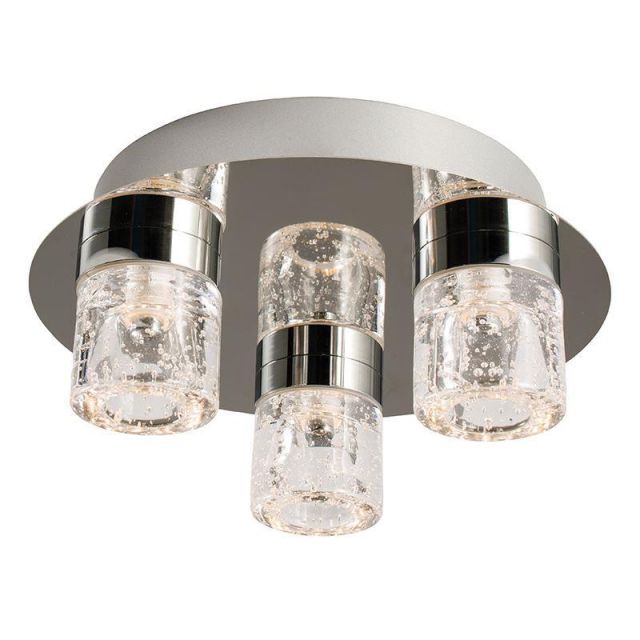 Endon 61359 Imperial Ceiling Flush Light with Glass Shades IP44