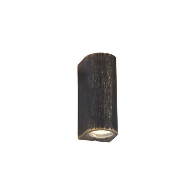 Poole 2 Light Outdoor Wall Light In Black And Gold