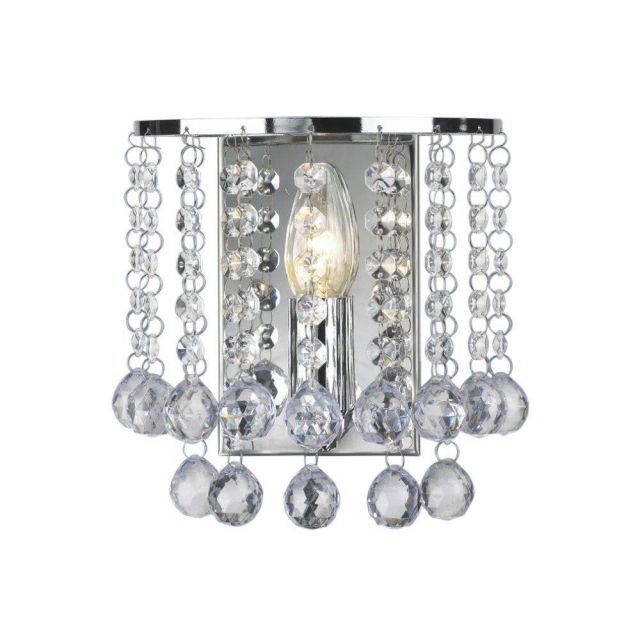 Modern Chandelier Style 1 Light Wall Light In Polished Chrome