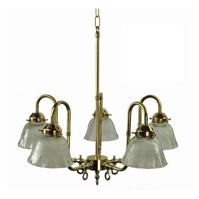 Large Swan 703P5  Traditional Solid Brass 5 Light Pendant
