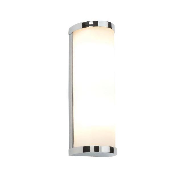 39363 Ice Double Bathroom Chrome and White Glass Wall Light