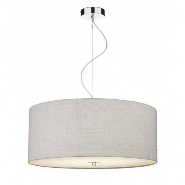 REN1039 Renoir 400MM Pendant Light in Polished Chrome With Silver Grey Shade