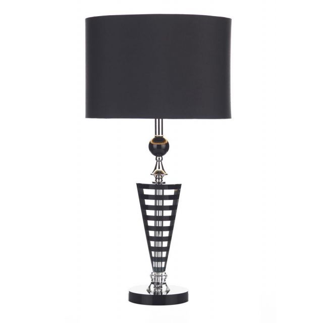 Dar HUD4222 Hudson Black & Crystal Table Lamp with Black Shade