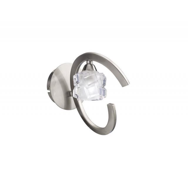 Mantra M1855/S Ice 1 Light Switched Wall Light In Satin Nickel