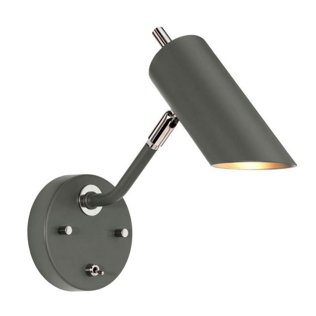 Elstead QUINTO1GPN Quinto 1 Light Wall Light In Grey And Nickel