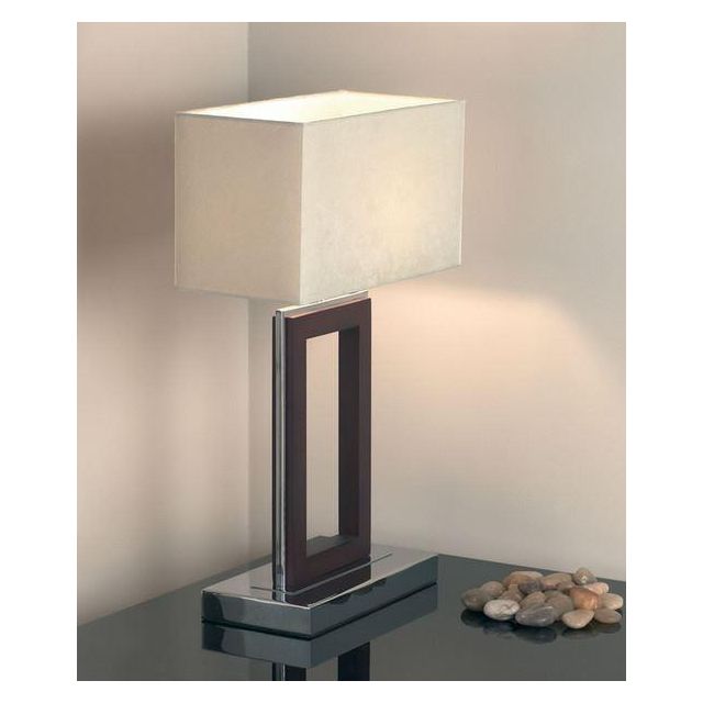 Endon 0195-DW Dark Wood Table Lamp With Shade