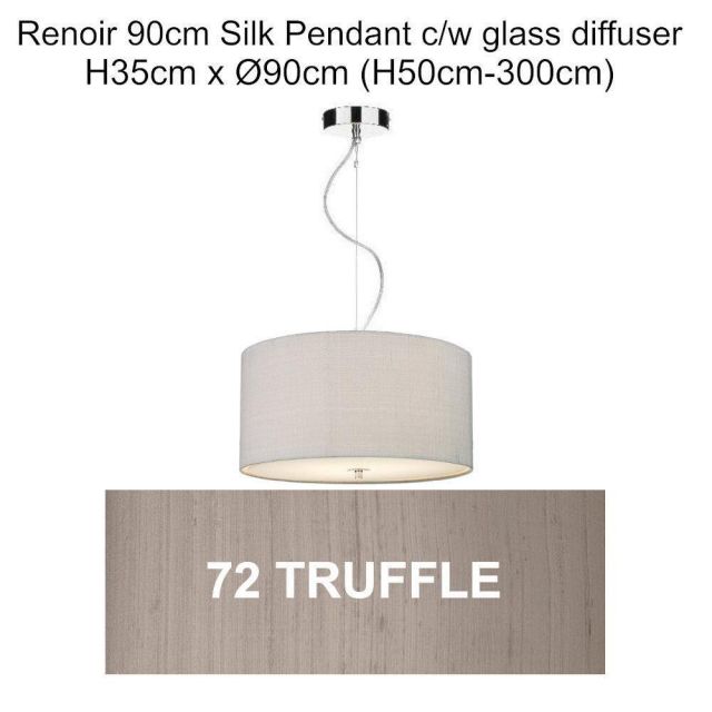 REN0672 Renoir 900MM Pendant 6 Light In Polished Chrome With Truffle Shade
