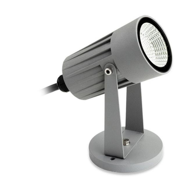 Firstlight 4907SI LED Outdoor Wall/Floor Spotlight In Silver - Optional Spike