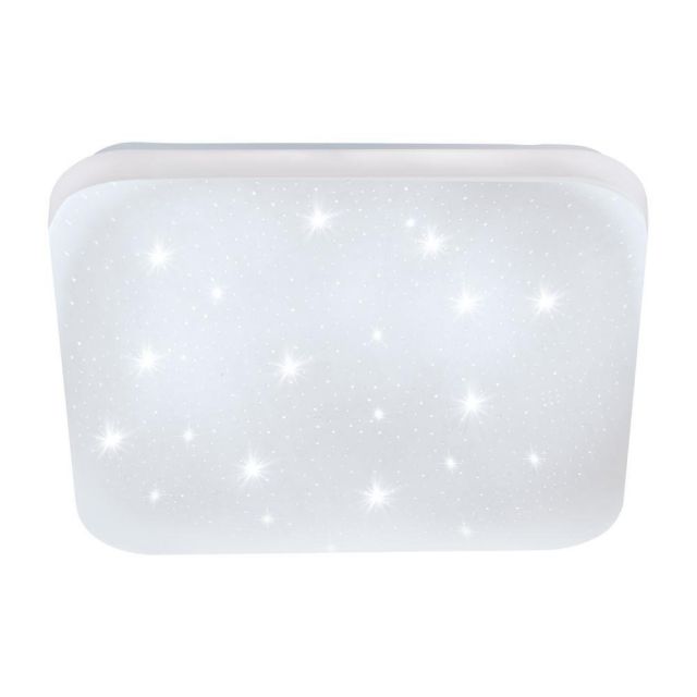 Eglo 97882 Frania-S Square LED Wall/Ceiling Light In White With Crystal - L: 330mm