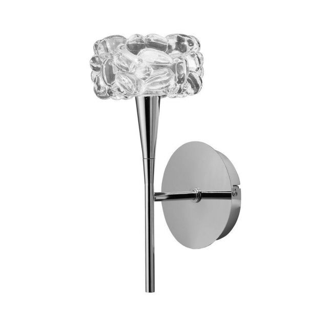 Mantra M3927/S O2 1 Light Switched Wall Light In Chrome With Clear Glass
