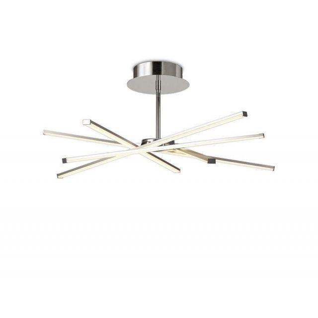 M5918 Star LED Semi Flush Ceiling Light In Silver And Chrome