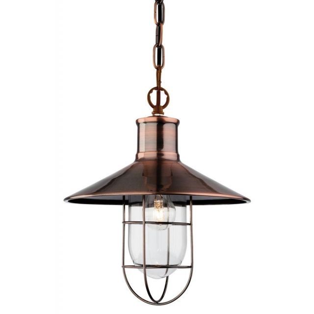 Firstlight 2306AC Crescent 1 Light Ceiling Lantern in Antique Copper