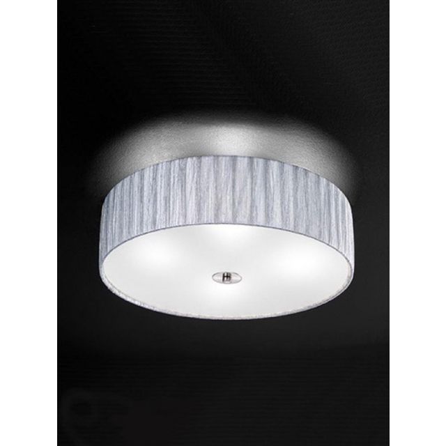 F2283/4 Large Satin Nickel and Silver Flush Ceiling Light