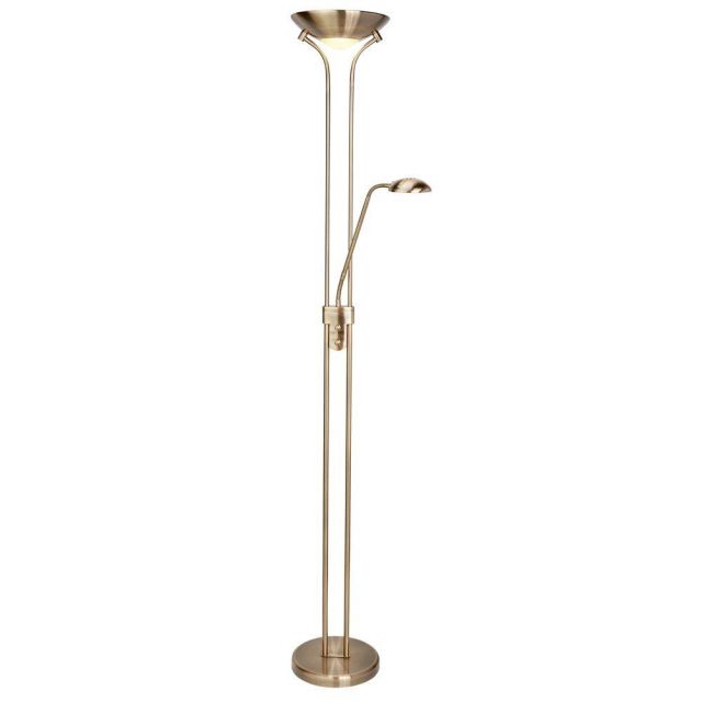 Searchlight 5430AB LED Mother And Child Two Light Floor Light In Antique Brass