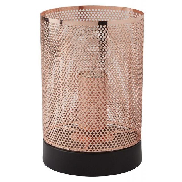 Modern Retro/Vintage Black and Copper Mesh Table lamp