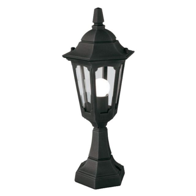 Elstead PRM4 BLACK Parish 1 Light Exterior Mini Pedestal Lantern In Black
