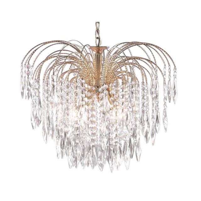 Searchlight 5175-5 Waterfall Gold 5  Light Ceiling Pendant