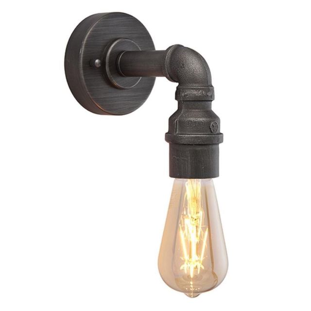 Endon 78765 Pipe 1 Light Wall Light In Aged Pewter Paint