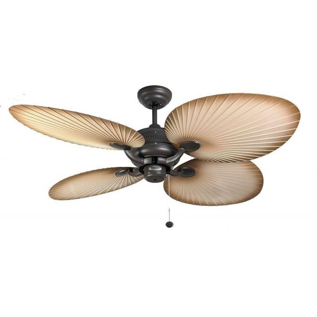 Fantasia 111665 Palm 52 In Ceiling Fan In Chocolate Brown With natural Brown Acrylic Blades