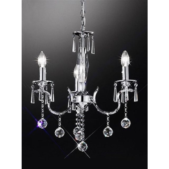F2155/3 Chrome and Crystal Ceiling Light