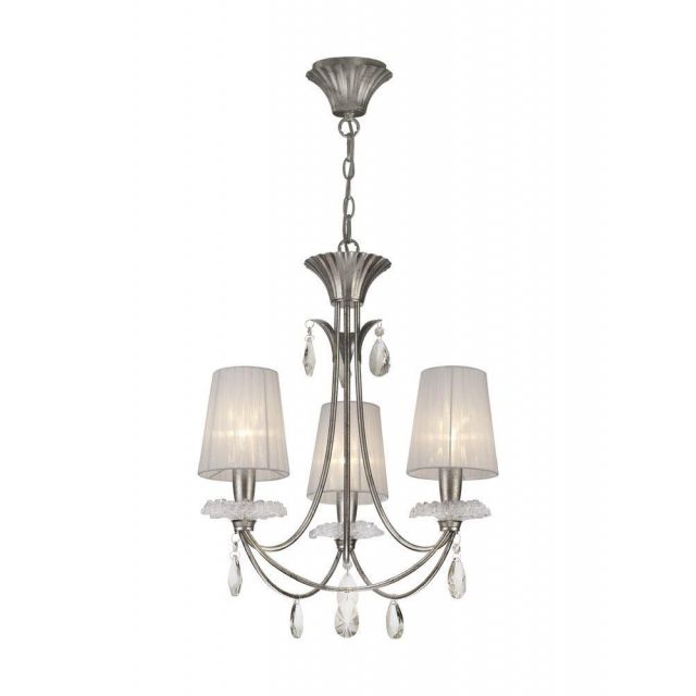 Mantra M6303 Sophie 3 Light Chandelier With Shades In Silver