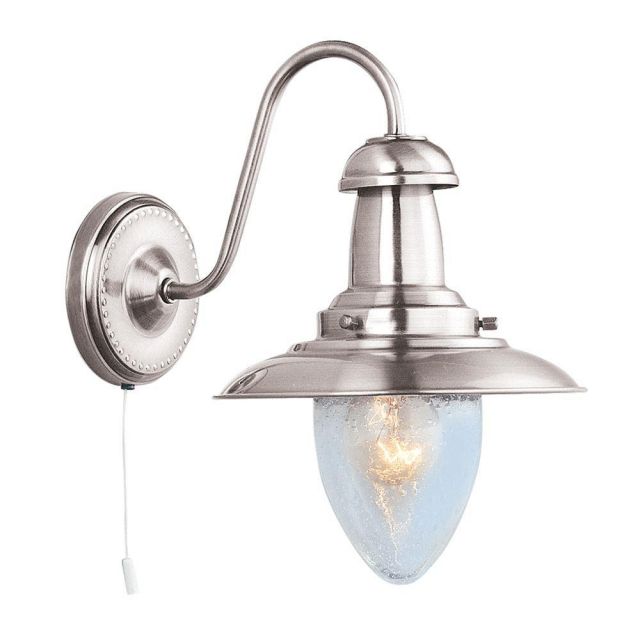 Searchlight 5331-1SS Fisherman 1 Light Wall Light In Satin Silver