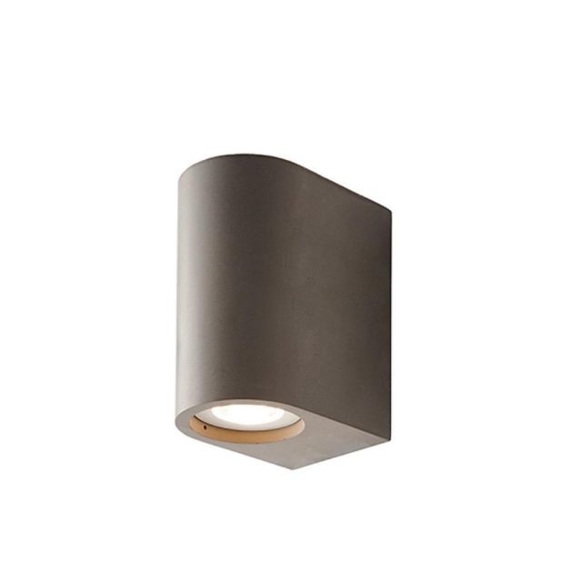2 Light Cylindrical LED Wall Light In Grey Concrete