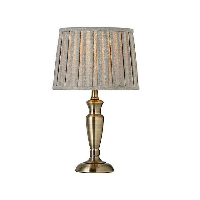 Endon OSLO-S-AN Table Lamp Finished In Antique Brass
