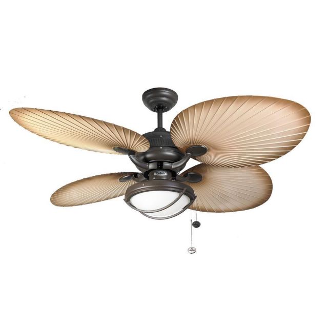 Fantasia 114871 Palm 52 Inch Ceiling Fan In Chocolate Brown With Light