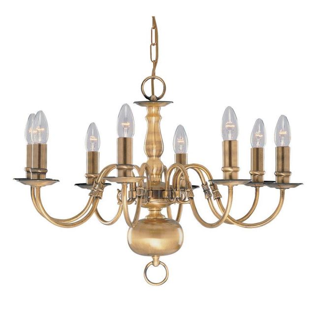 Searchlight 1019-8AB Flemish Antique Brass 8 Light Fitting