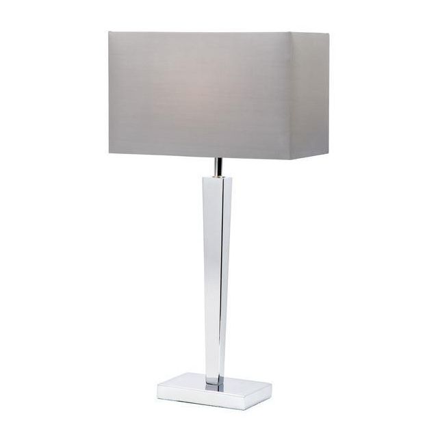 Endon MORETO Light Chrome Base Table Lamp With Fabric Shade