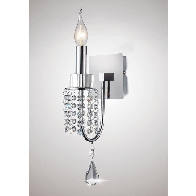 Diyas IL31540 Emily 1 Light Wall Light In Polished Chrome