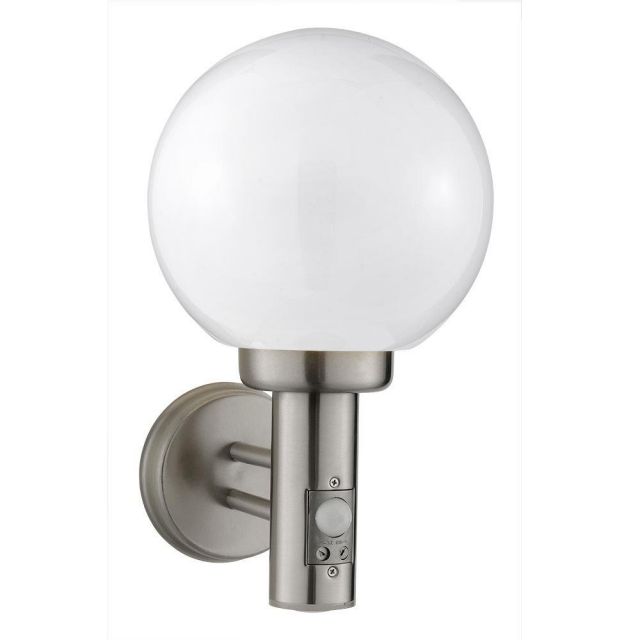 Searchlight 085 Globe Outside Wall Light Stainless Steel With Motion Sensor