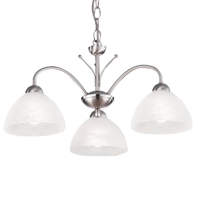 Searchlight 1133-3SS Milanese 3 Light Ceiling Pendant Light In Satin Silver