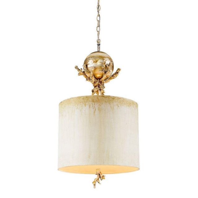 FB/TRELLIS/P Trellis 1 Light Ceiling Pendant In Putty Patina And Silver Leaf