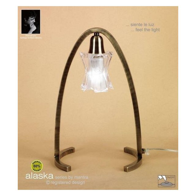 M0615AB Alaska Halogen 1 Light Antique Brass Table Lamp