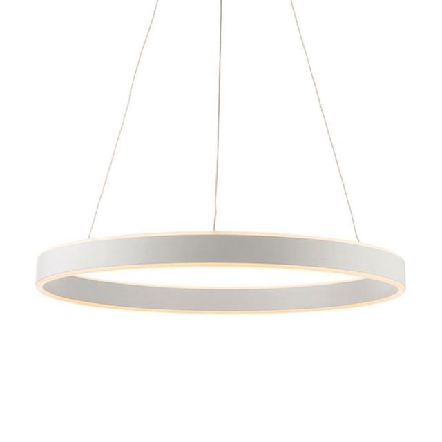 1 Ring Ceiling Pendant Light In Matt White Finish And Frosted Acrylic