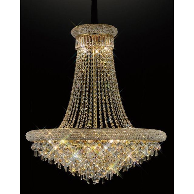 Diyas IL32113 Alexandra Crystal Ceiling Pendant in French Gold