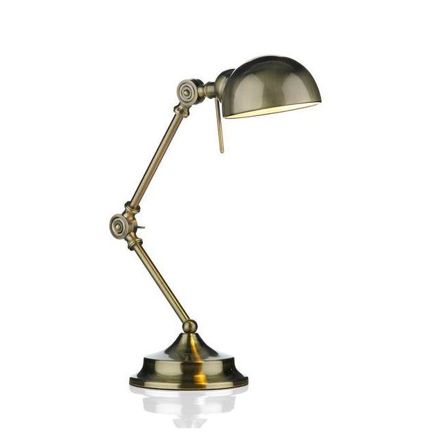 Dar RAN4075 Ranger Adjustable Table Lamp In Antique Brass