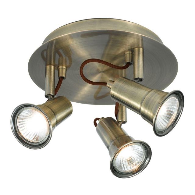 Searchlight 1223AB Eros Antique Brass 3 Light Ceiling Spotlight