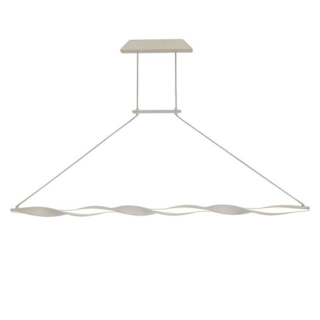 Mantra M6572 Madagascar 33 Watt LED Linear Ceiling Pendant In Sand White And Opal Glass - Dia:1200mm
