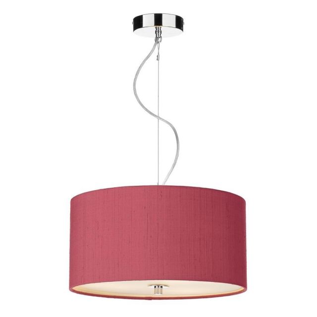REN1071 Renoir 400MM  Pendant Light In Polished Chrome With Peony Shade