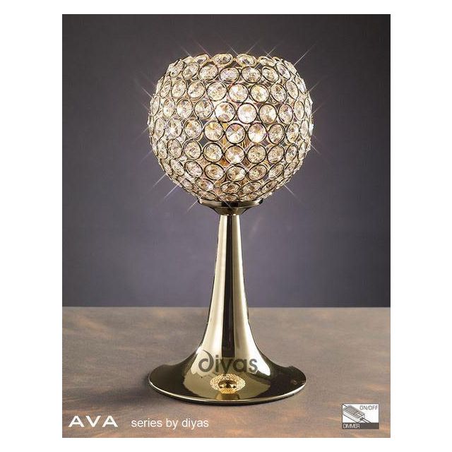IL30755 Ava 2 Light French Gold Crystal Table Lamp