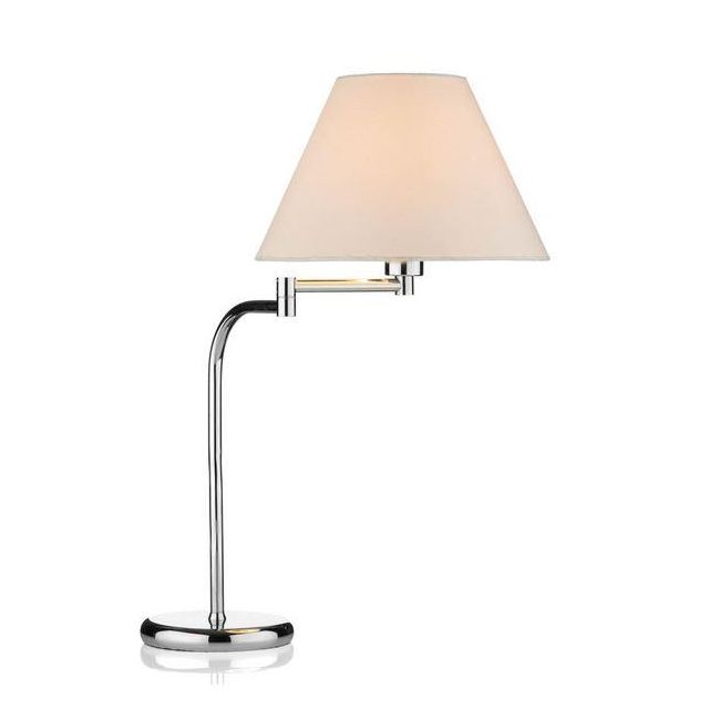 Dar FEL4050 Felix 1 Light Swivel Arm Table Lamp In Chrome